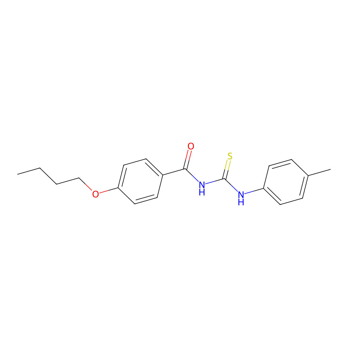 4-butoxy-N-[(4-methylphenyl)carbamothioyl]benzamide molecular structure, CAS 428490-83-9