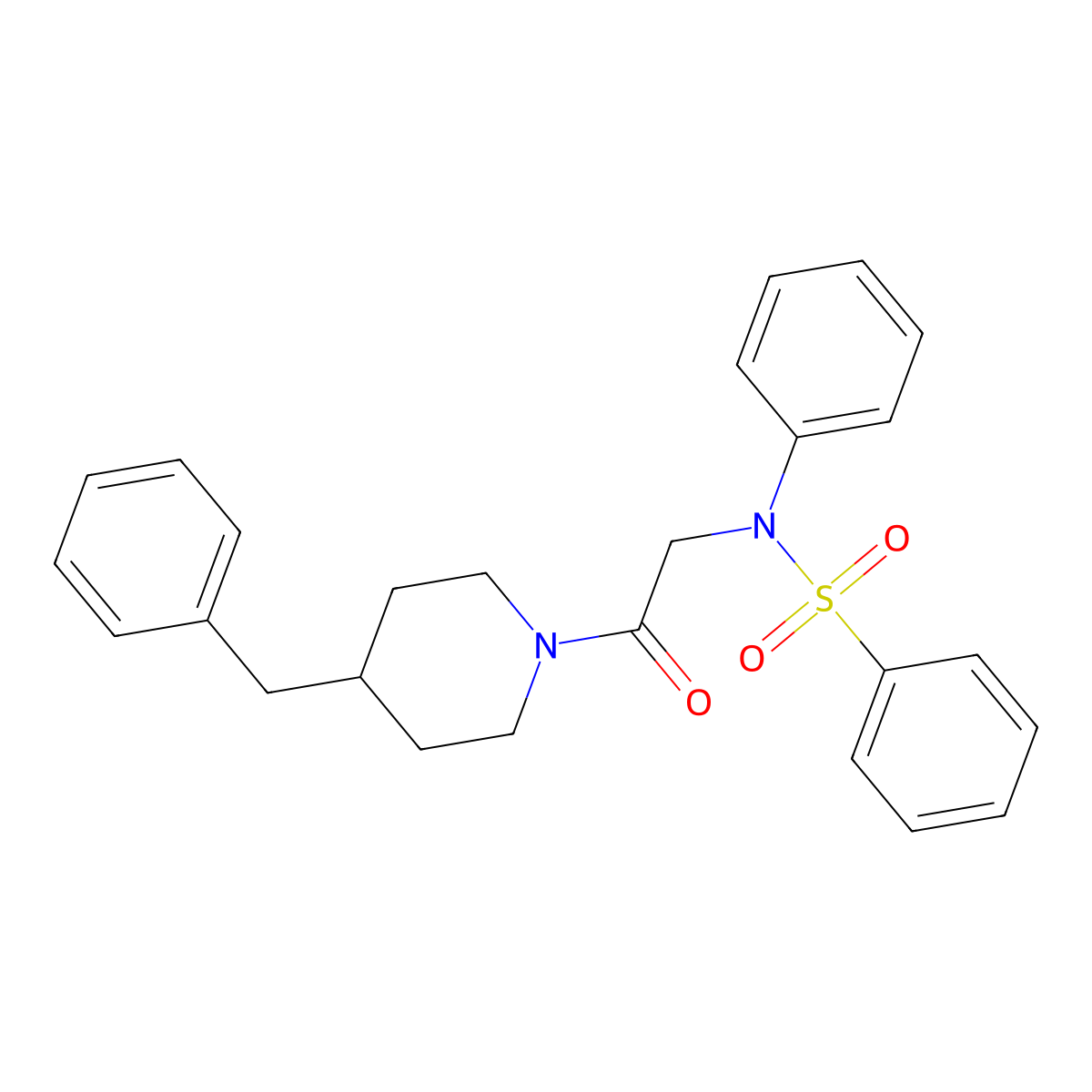 N-[2-(4-benzylpiperidin-1-yl)-2-oxoethyl]-N-phenylbenzenesulfonamide molecular structure, CAS 428490-88-4