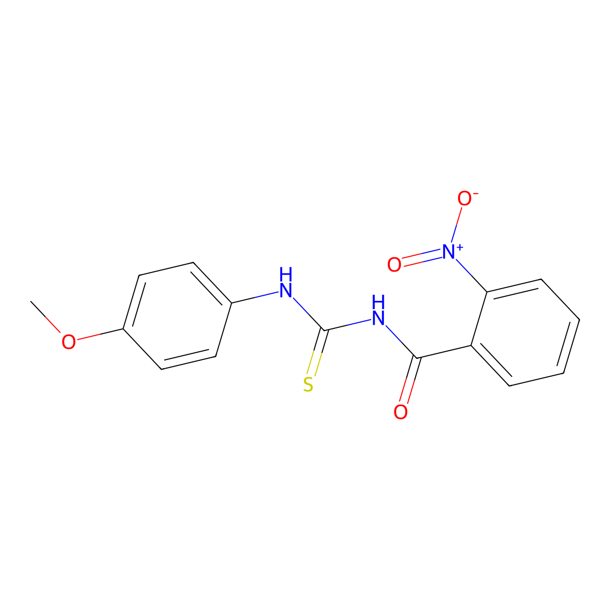 N-[(4-methoxyphenyl)carbamothioyl]-2-nitrobenzamide molecular structure, CAS 428490-96-4