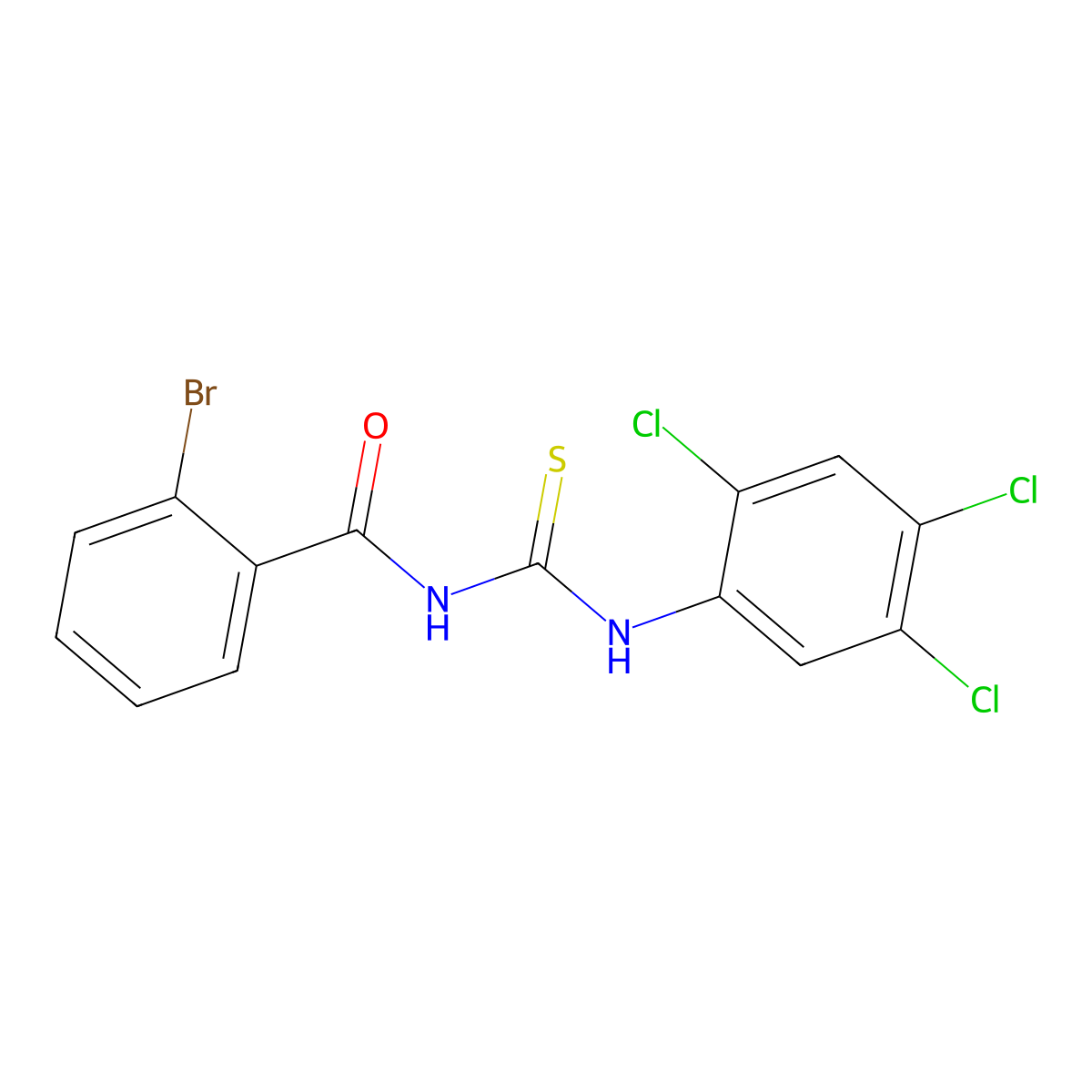 2-bromo-N-[(2,4,5-trichlorophenyl)carbamothioyl]benzamide molecular structure, CAS 428491-12-7