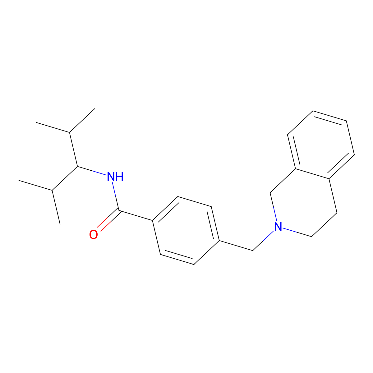 4-(3,4-dihydro-1H-isoquinolin-2-ylmethyl)-N-(2,4-dimethylpentan-3-yl)benzamide molecular structure, CAS 428491-19-4