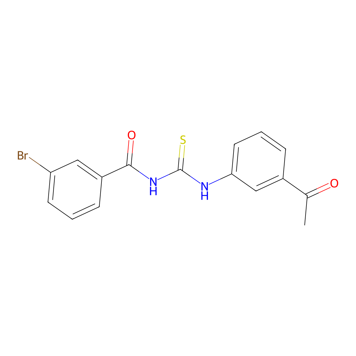N-[(3-acetylphenyl)carbamothioyl]-3-bromobenzamide molecular structure, CAS 428491-24-1