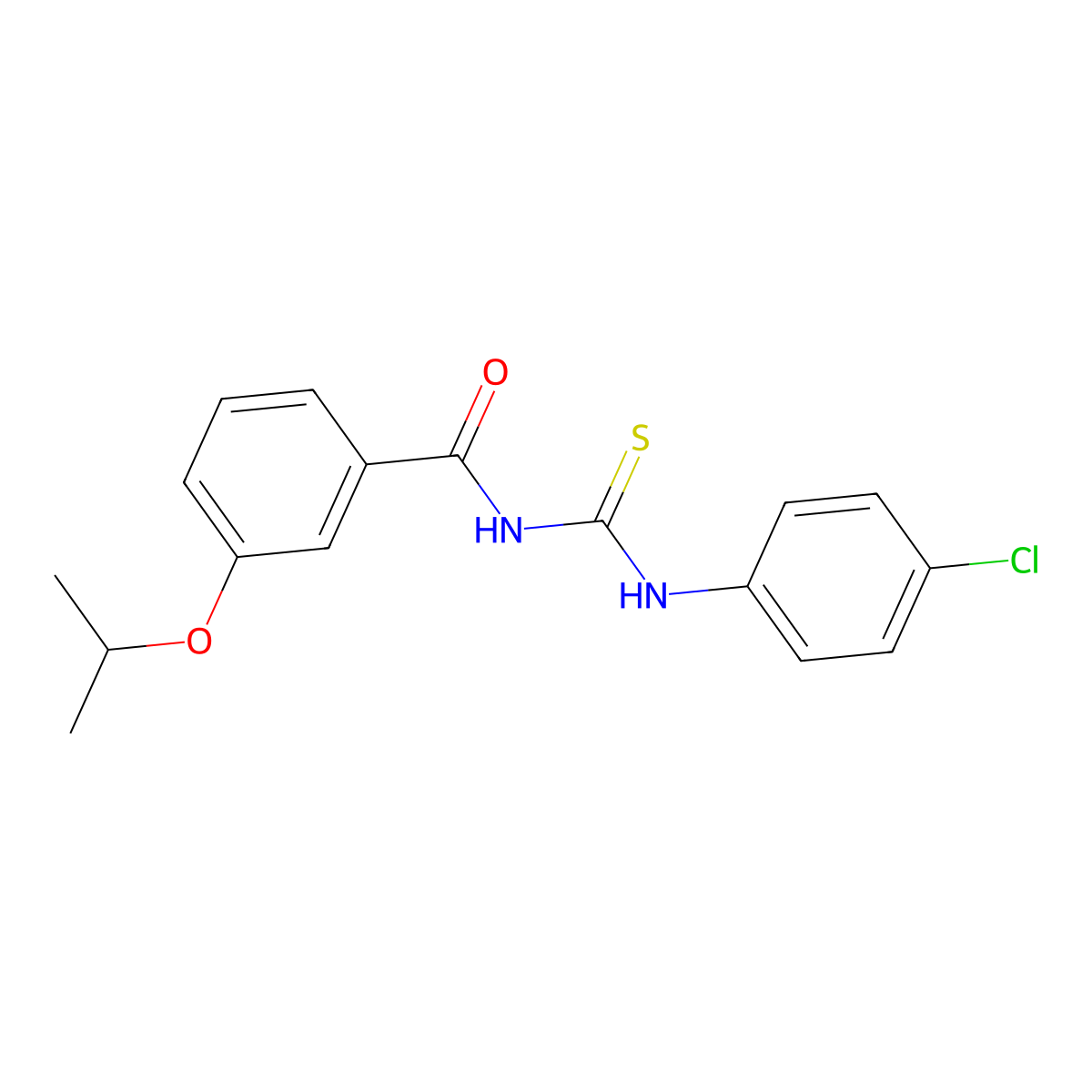 N-[(4-chlorophenyl)carbamothioyl]-3-(propan-2-yloxy)benzamide molecular structure, CAS 428491-29-6