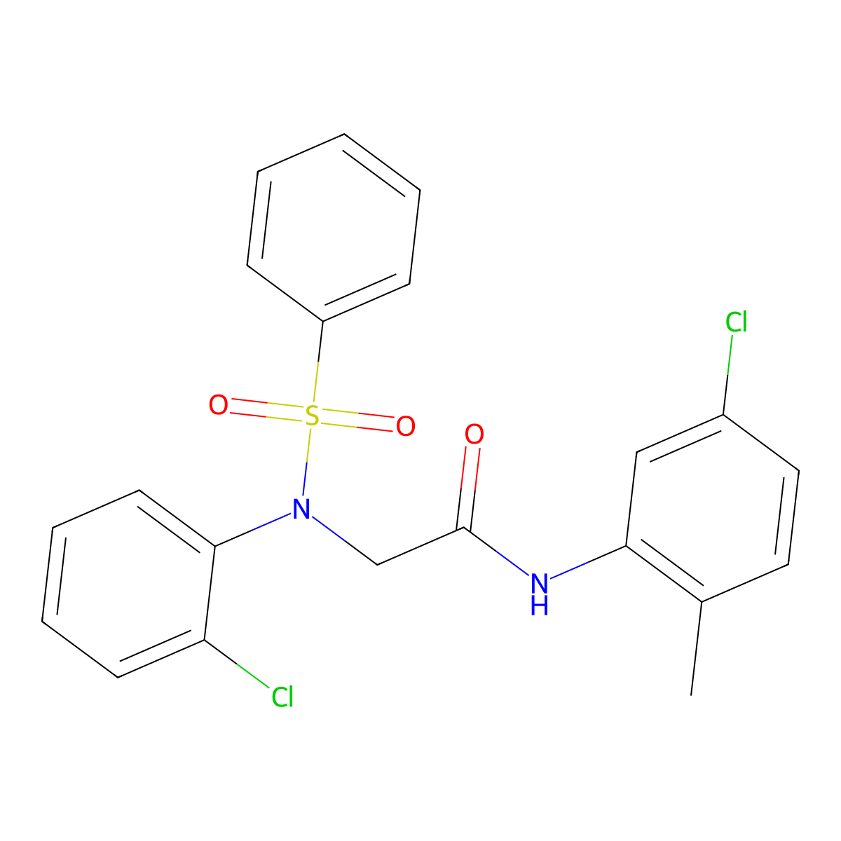 2-[N-(benzenesulfonyl)-2-chloroanilino]-N-(5-chloro-2-methylphenyl)acetamide molecular structure, CAS 428491-52-5