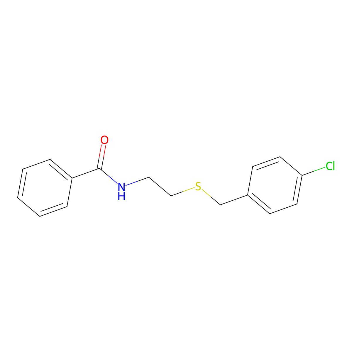 N-{2-[(4-chlorobenzyl)sulfanyl]ethyl}benzamide molecular structure, CAS 428491-53-6