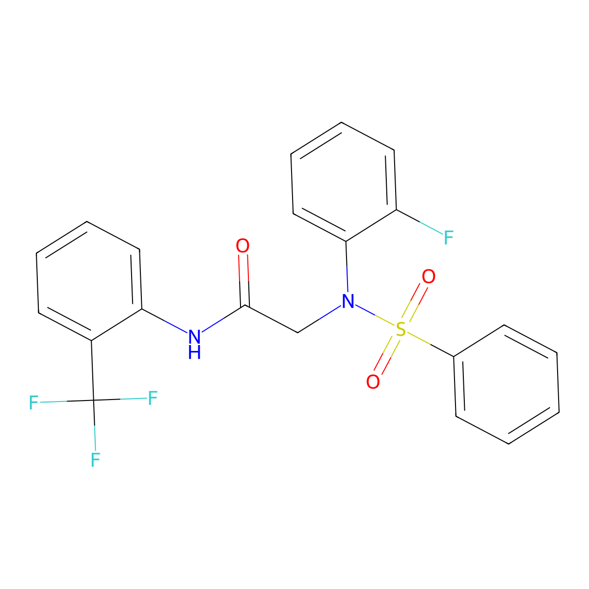 2-[N-(benzenesulfonyl)-2-fluoroanilino]-N-[2-(trifluoromethyl)phenyl]acetamide molecular structure, CAS 428491-54-7