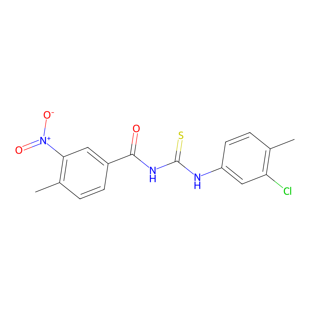 N-[(3-chloro-4-methylphenyl)carbamothioyl]-4-methyl-3-nitrobenzamide molecular structure, CAS 428491-62-7