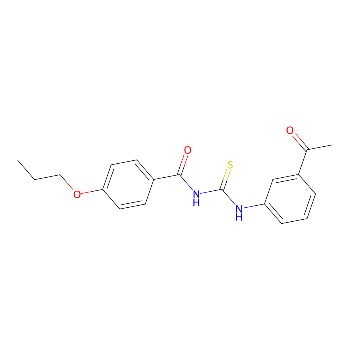 N-[(3-acetylphenyl)carbamothioyl]-4-propoxybenzamide molecular structure, CAS 428491-70-7