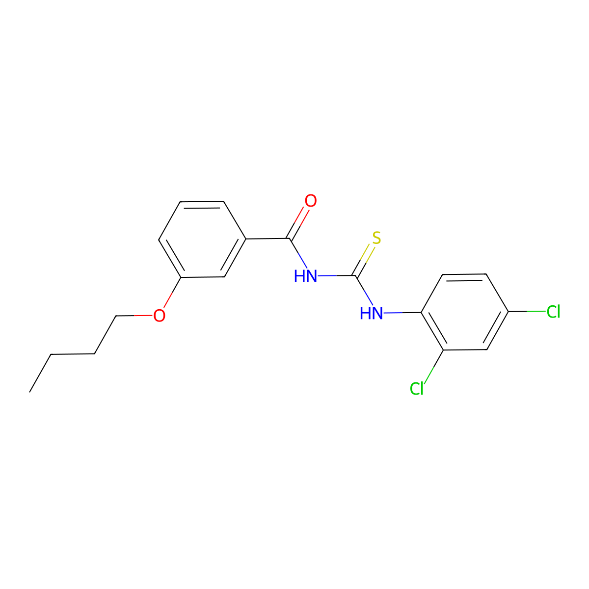 3-butoxy-N-[(2,4-dichlorophenyl)carbamothioyl]benzamide molecular structure, CAS 428491-87-6