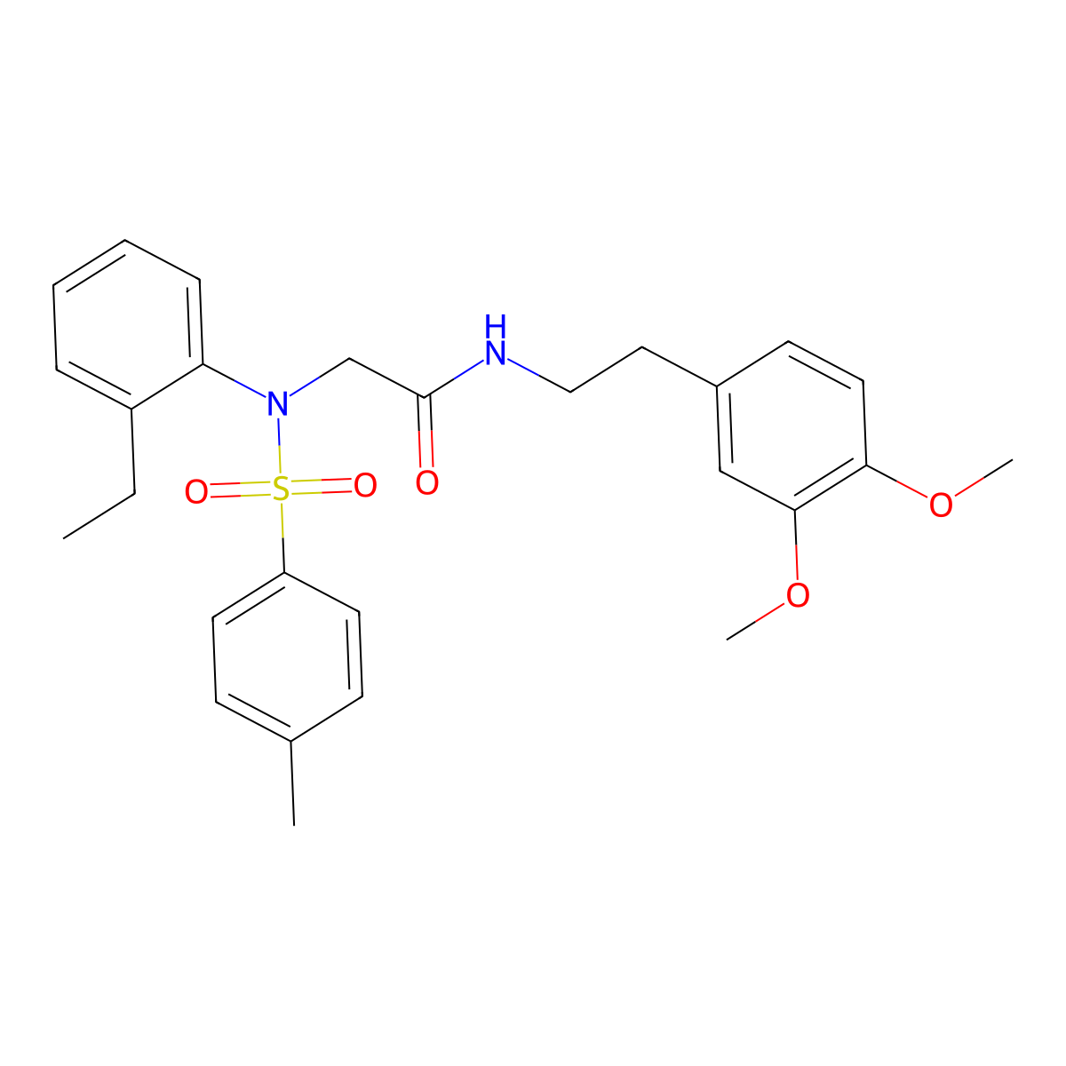 N-[2-(3,4-dimethoxyphenyl)ethyl]-2-(2-ethyl-N-(4-methylphenyl)sulfonylanilino)acetamide molecular structure, CAS 428491-91-2