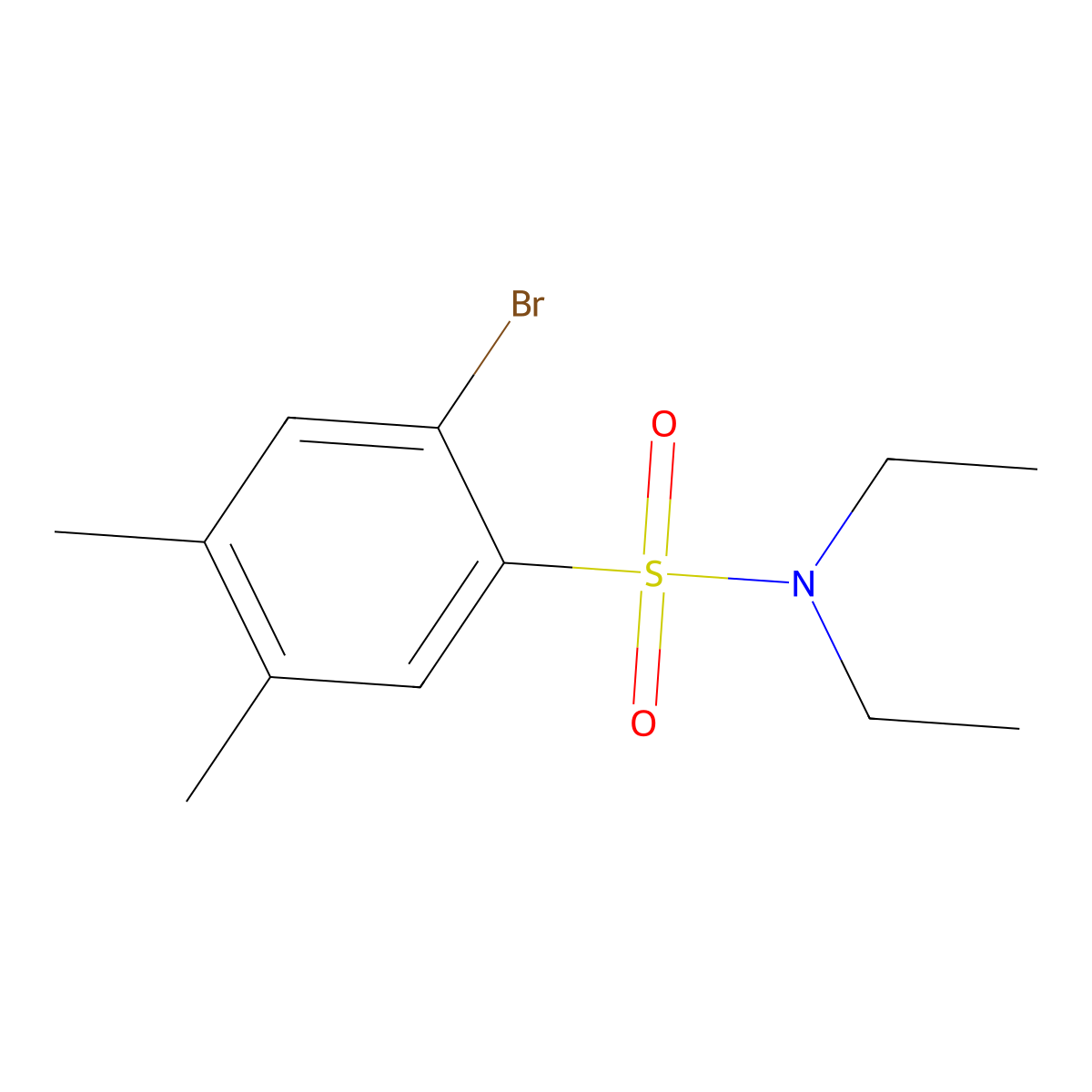 2-bromo-N,N-diethyl-4,5-dimethylbenzenesulfonamide molecular structure, CAS 428492-00-6