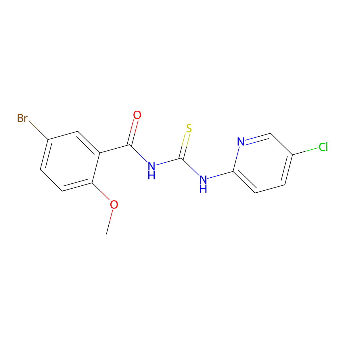 5-bromo-N-[(5-chloropyridin-2-yl)carbamothioyl]-2-methoxybenzamide molecular structure, CAS 428492-23-3