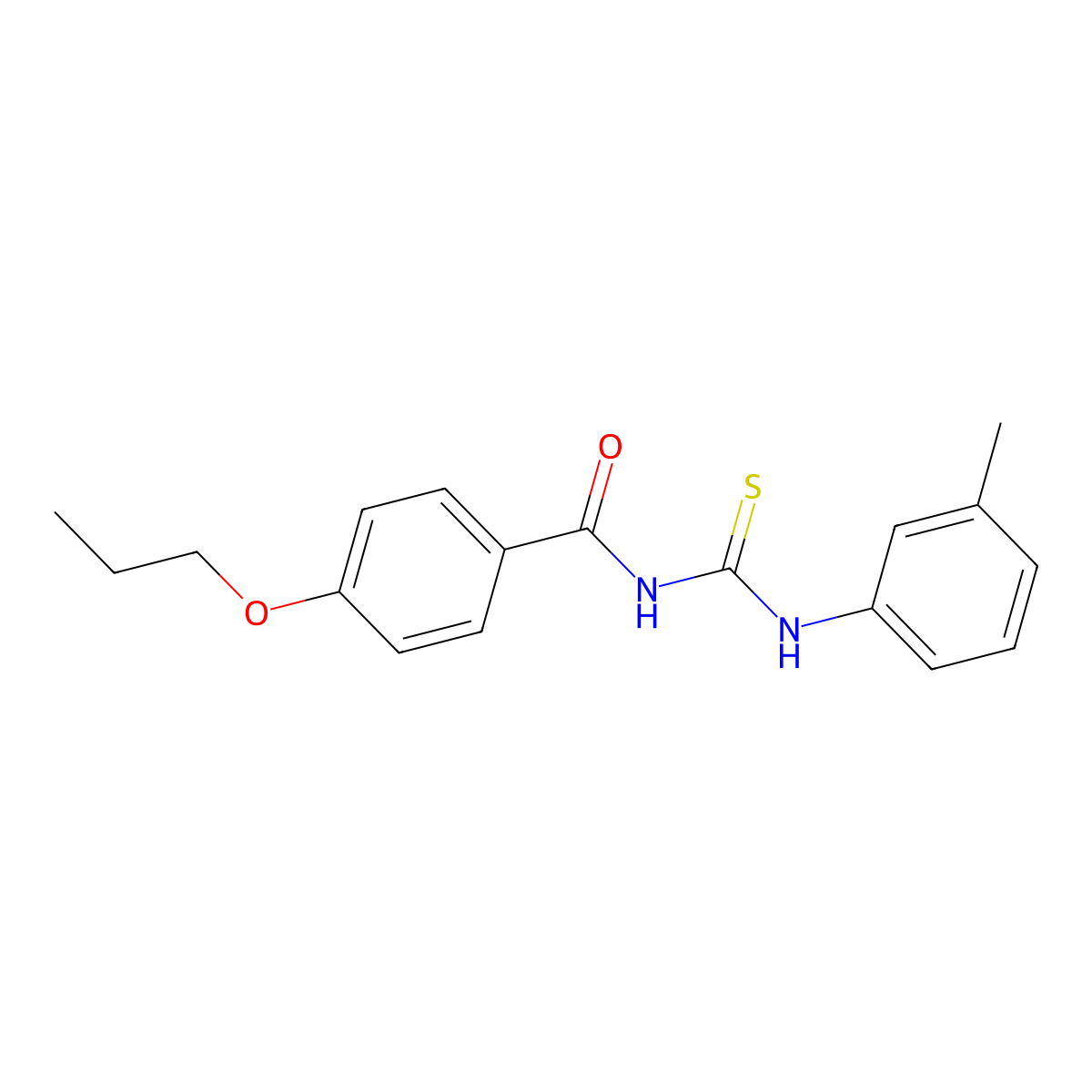 N-[(3-methylphenyl)carbamothioyl]-4-propoxybenzamide molecular structure, CAS 428492-60-8