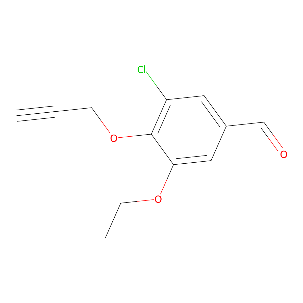 3-Chloro-5-ethoxy-4-(prop-2-yn-1-yloxy)benzaldehyde molecular structure, CAS 428492-82-4