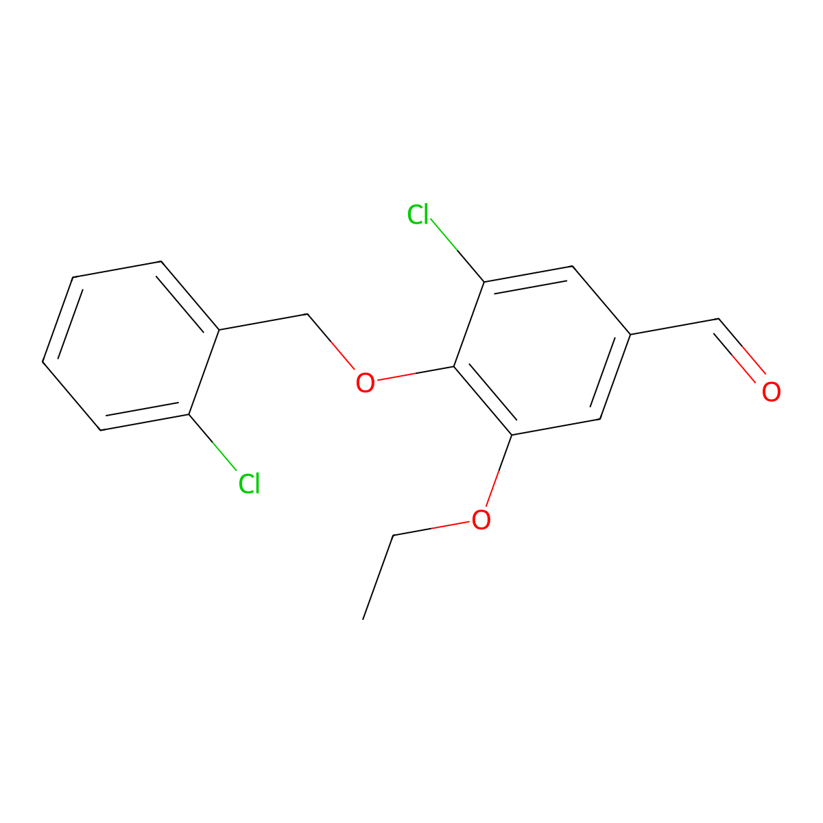 3-Chloro-4-[(2-chlorobenzyl)oxy]-5-ethoxybenzaldehyde molecular structure, CAS 428492-85-7