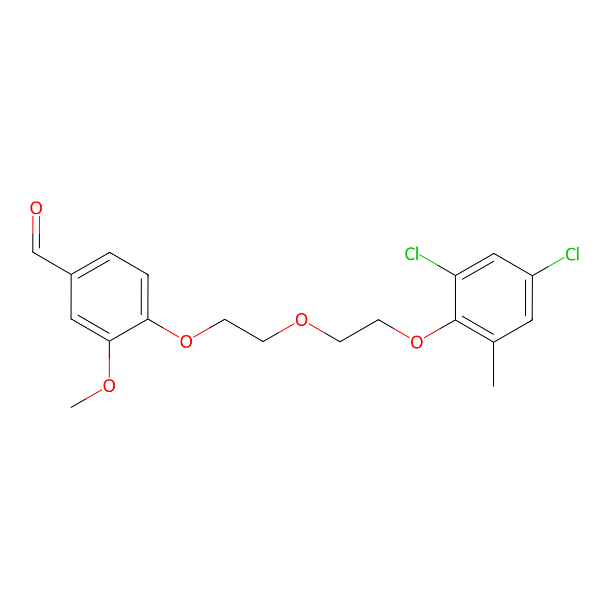 4-{2-[2-(2,4-Dichloro-6-methylphenoxy)ethoxy]ethoxy}-3-methoxybenzaldehyde molecular structure, CAS 428493-01-0
