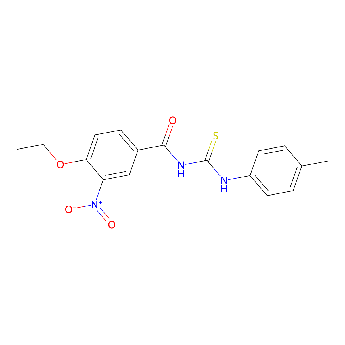 4-ethoxy-N-[(4-methylphenyl)carbamothioyl]-3-nitrobenzamide molecular structure, CAS 428493-05-4