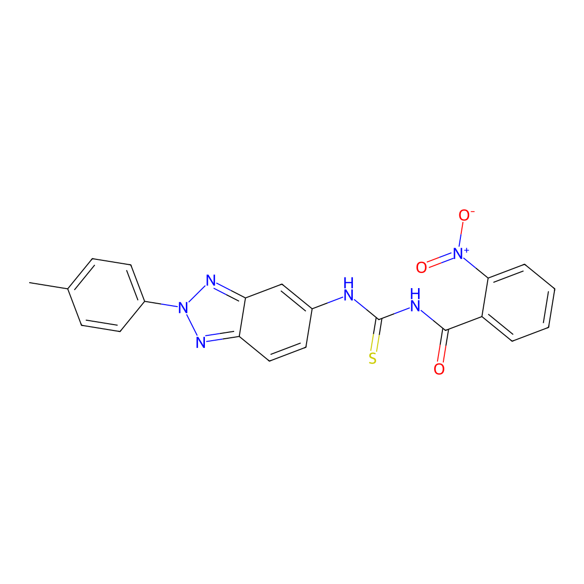 N-[[2-(4-methylphenyl)benzotriazol-5-yl]carbamothioyl]-2-nitrobenzamide molecular structure, CAS 428493-17-8