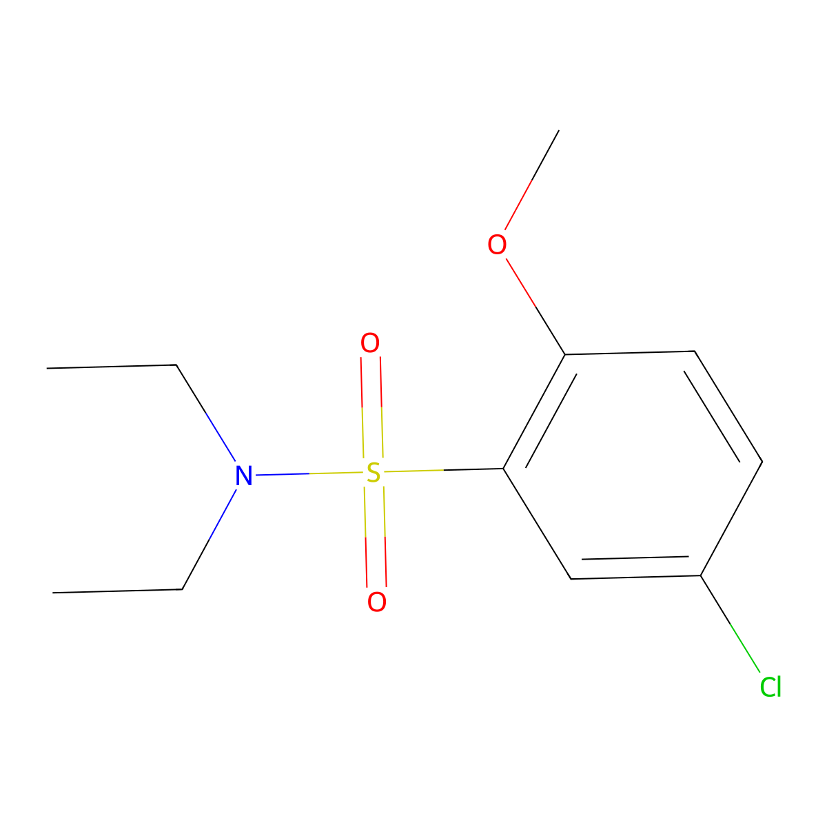 5-chloro-N,N-diethyl-2-methoxybenzenesulfonamide molecular structure, CAS 428493-34-9