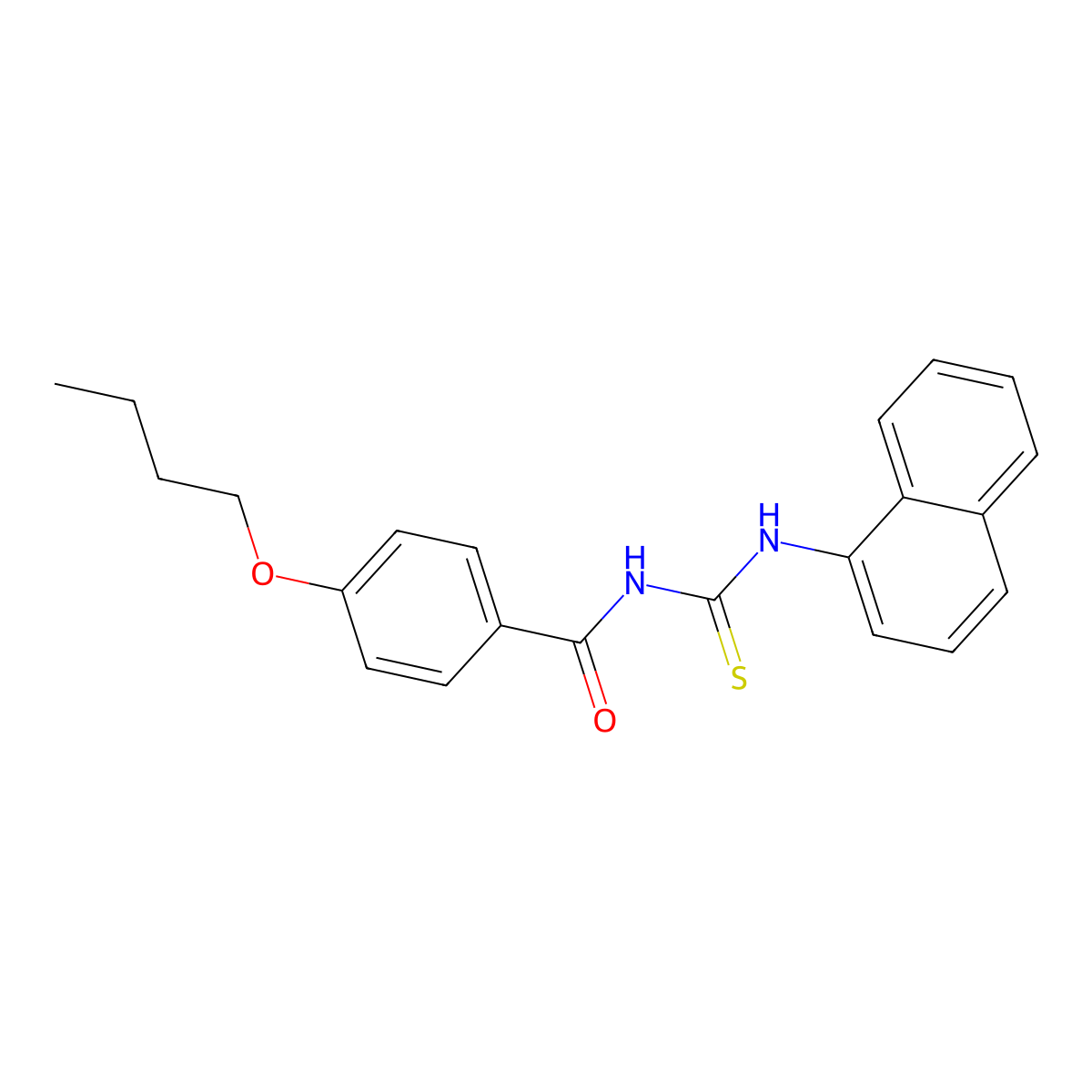 4-butoxy-N-(naphthalen-1-ylcarbamothioyl)benzamide molecular structure, CAS 428493-66-7