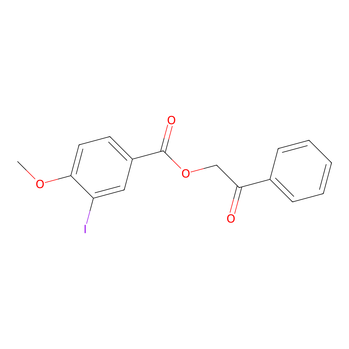 2-Oxo-2-phenylethyl 3-iodo-4-methoxybenzoate molecular structure, CAS 428493-74-7
