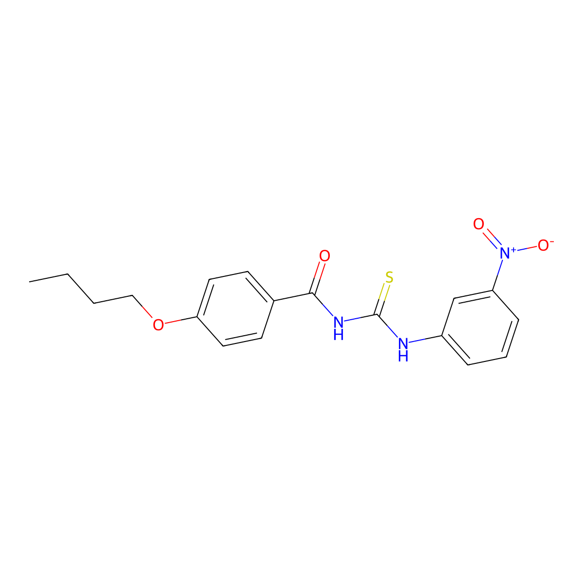 4-butoxy-N-[(3-nitrophenyl)carbamothioyl]benzamide molecular structure, CAS 428493-85-0