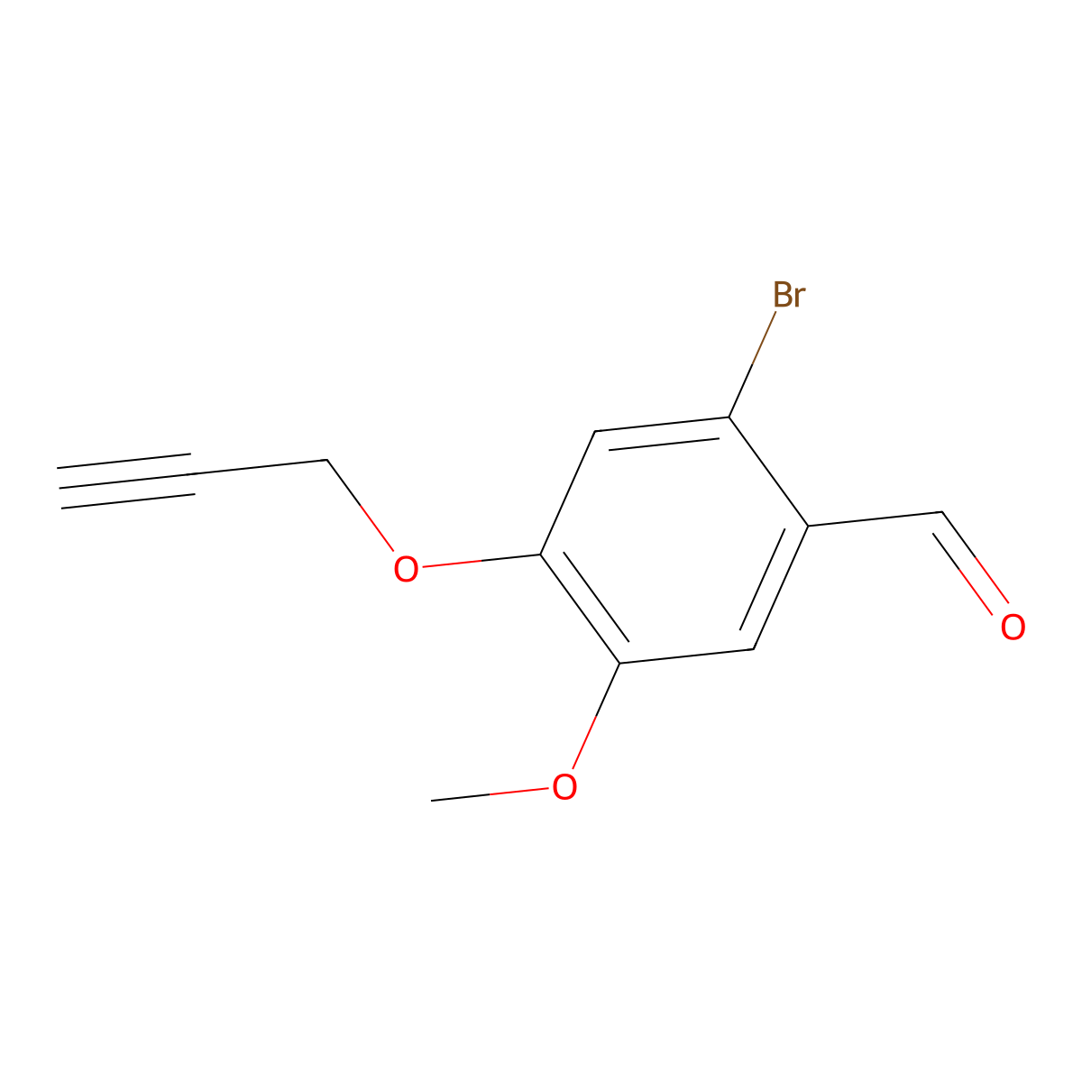 2-Bromo-5-methoxy-4-(prop-2-yn-1-yloxy)benzaldehyde molecular structure, CAS 428493-92-9