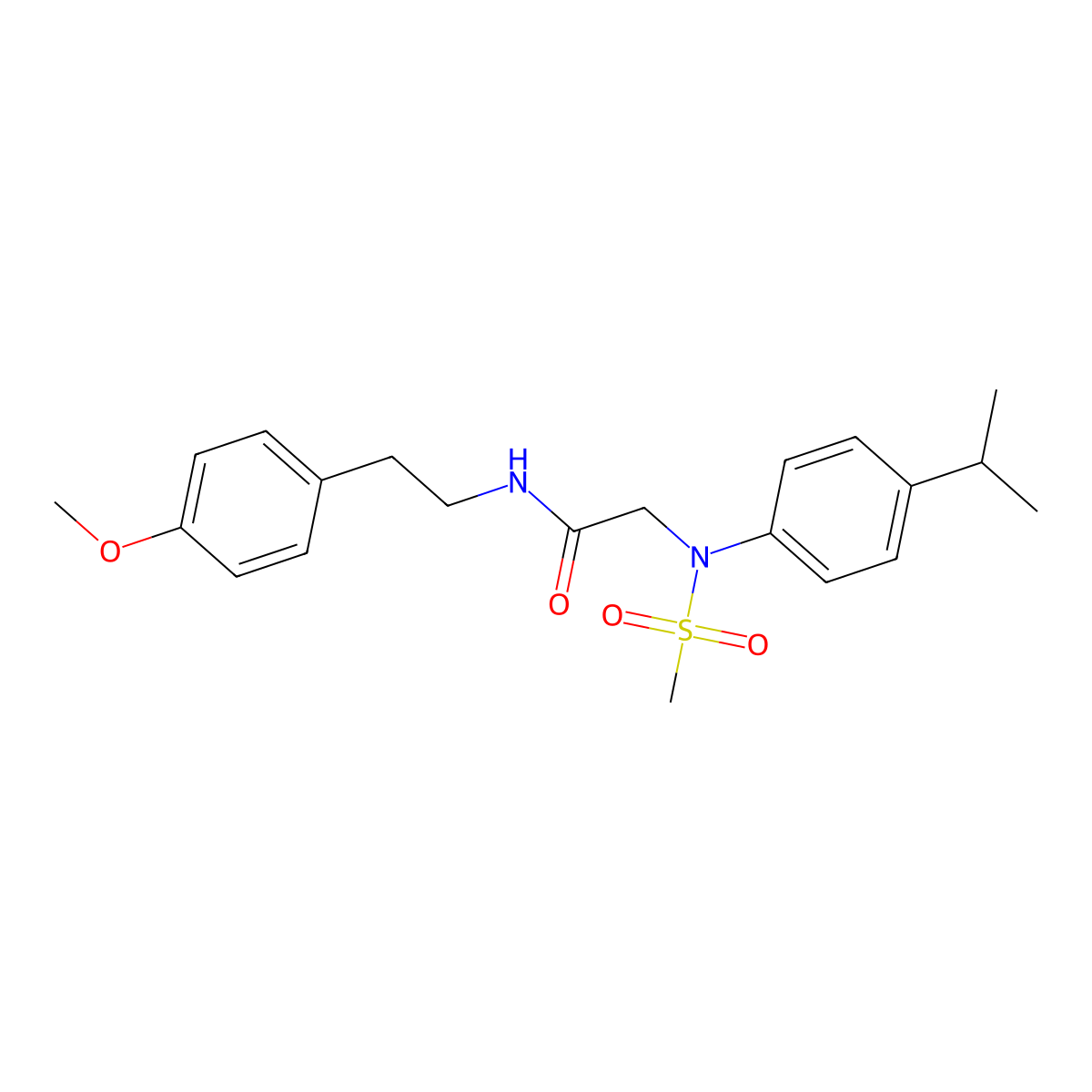 N-[2-(4-methoxyphenyl)ethyl]-2-(N-methylsulfonyl-4-propan-2-ylanilino)acetamide molecular structure, CAS 428493-93-0