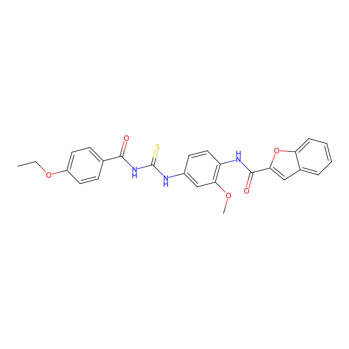 N-[4-[(4-ethoxybenzoyl)carbamothioylamino]-2-methoxyphenyl]-1-benzofuran-2-carboxamide molecular structure, CAS 428494-02-4
