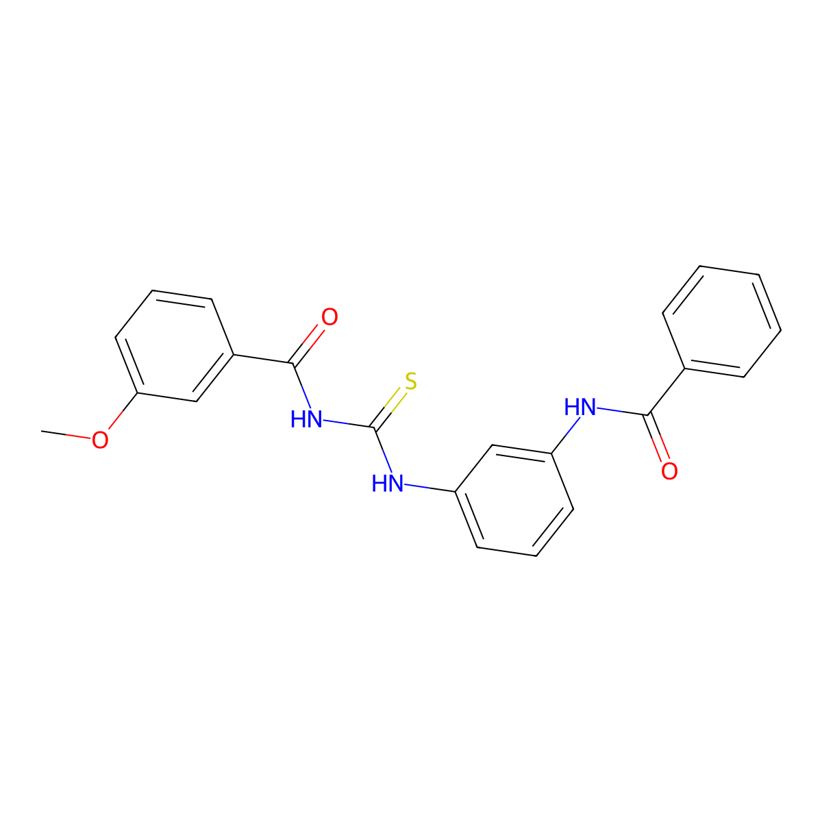 N-[(3-benzamidophenyl)carbamothioyl]-3-methoxybenzamide molecular structure, CAS 428494-03-5