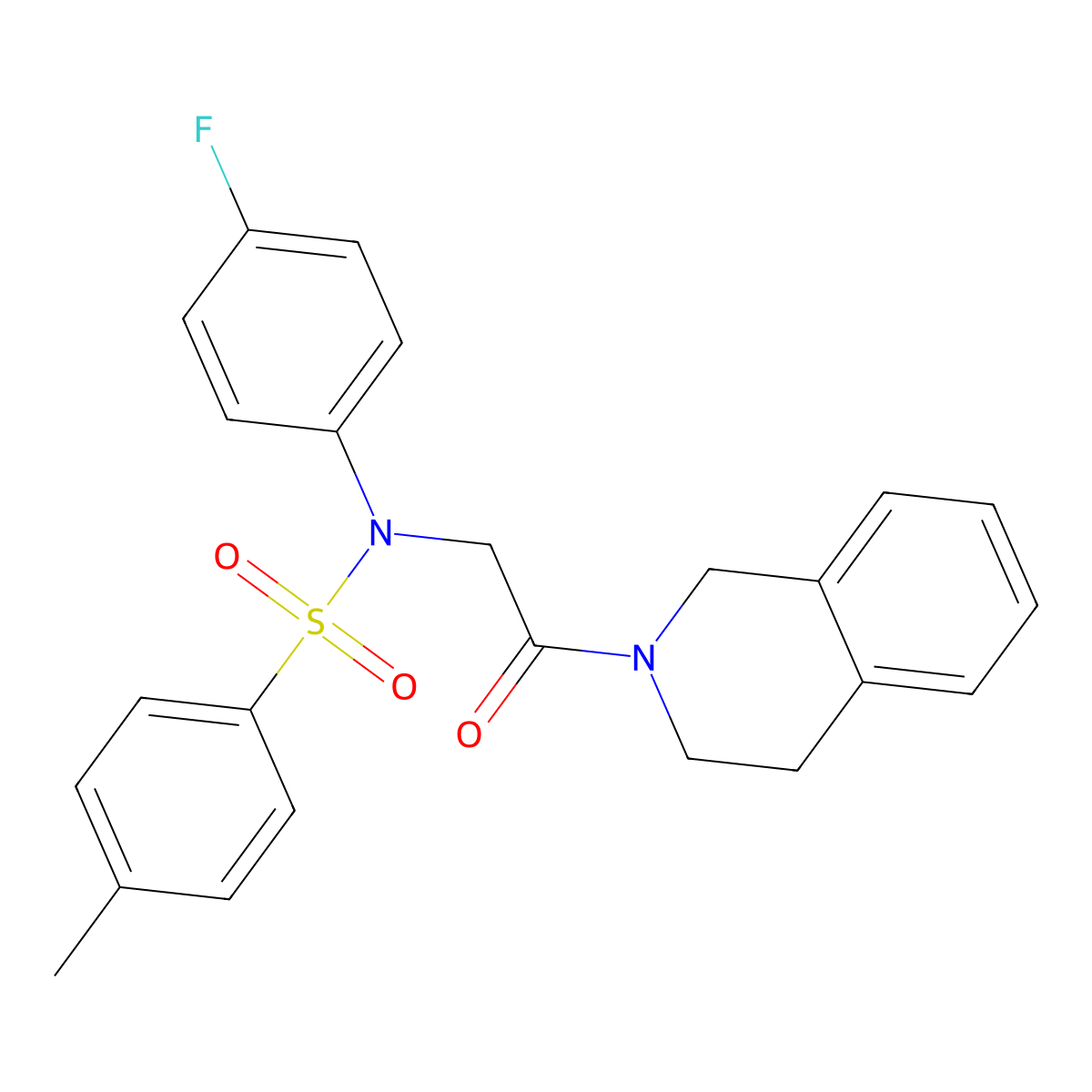 N-[2-(3,4-dihydroisoquinolin-2(1H)-yl)-2-oxoethyl]-N-(4-fluorophenyl)-4-methylbenzenesulfonamide molecular structure, CAS 428494-05-7