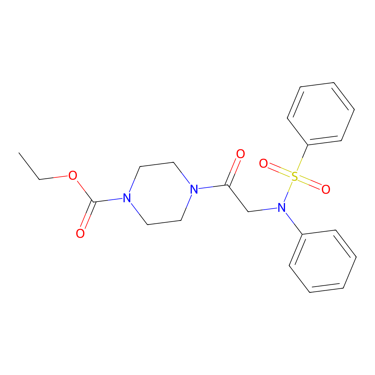 ethyl 4-[N-phenyl-N-(phenylsulfonyl)glycyl]piperazine-1-carboxylate molecular structure, CAS 428494-21-7