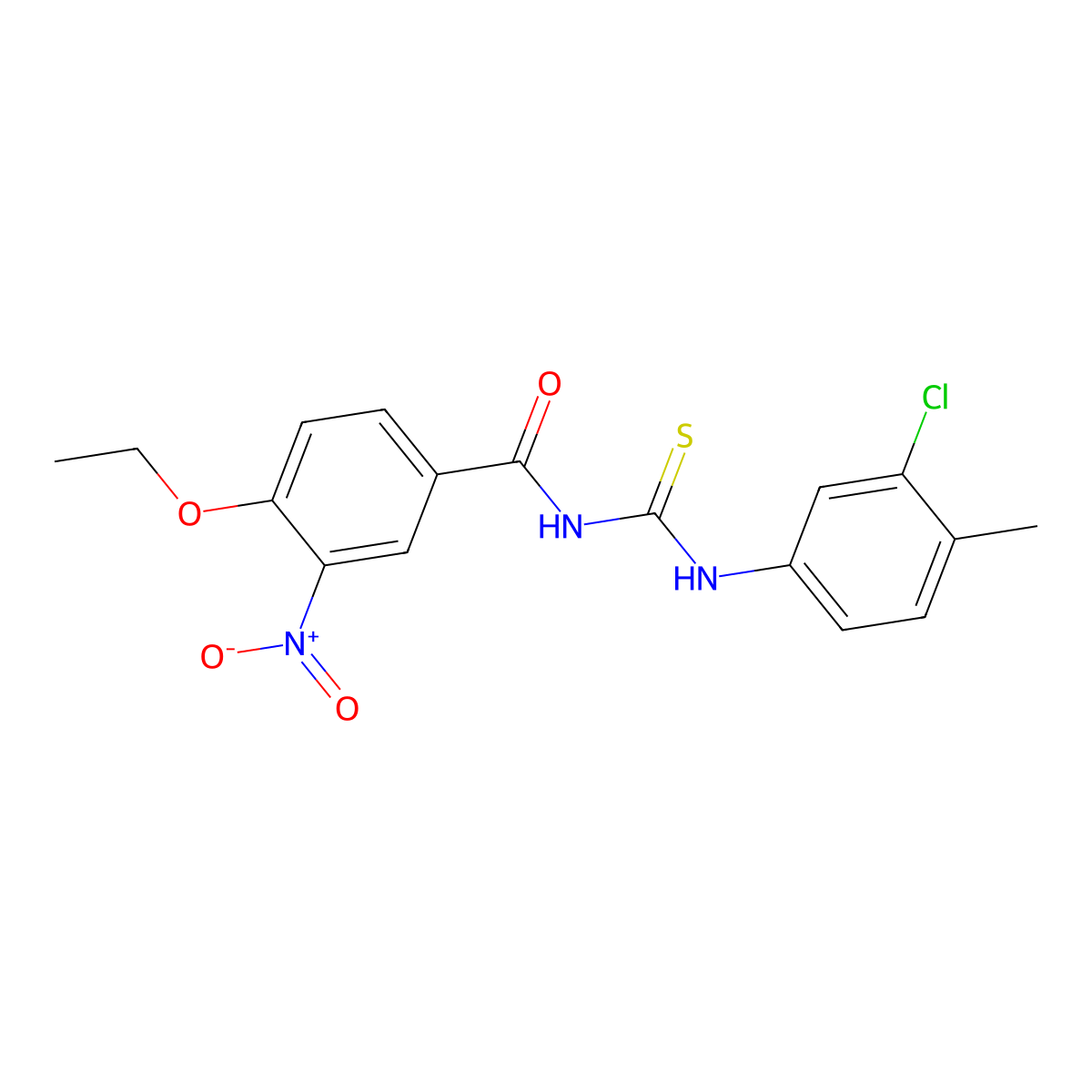 N-[(3-chloro-4-methylphenyl)carbamothioyl]-4-ethoxy-3-nitrobenzamide molecular structure, CAS 428494-22-8