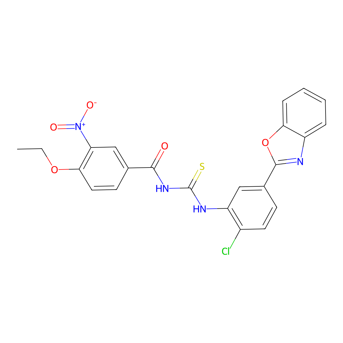 N-[[5-(1,3-benzoxazol-2-yl)-2-chlorophenyl]carbamothioyl]-4-ethoxy-3-nitrobenzamide molecular structure, CAS 428494-29-5