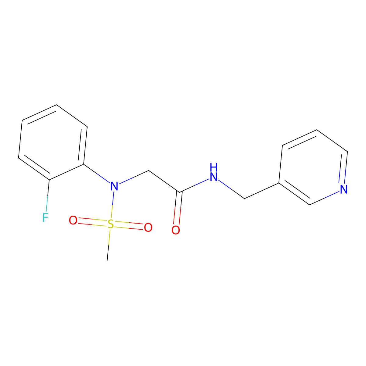 2-(2-fluoro-N-methylsulfonylanilino)-N-(pyridin-3-ylmethyl)acetamide molecular structure, CAS 428494-30-8