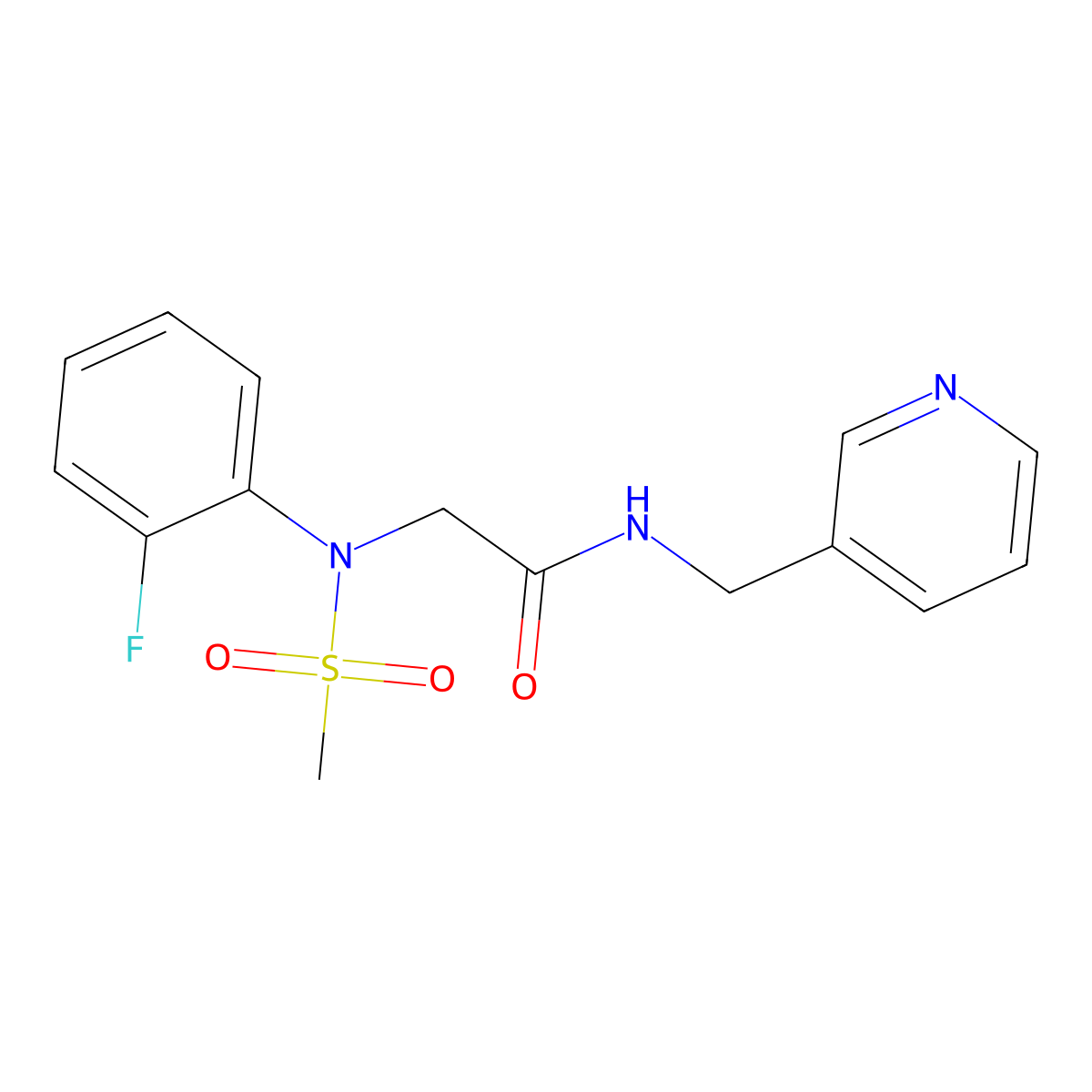 2-(2-fluoro-N-methylsulfonylanilino)-N-(pyridin-3-ylmethyl)acetamide molecular structure, CAS 428494-30-8