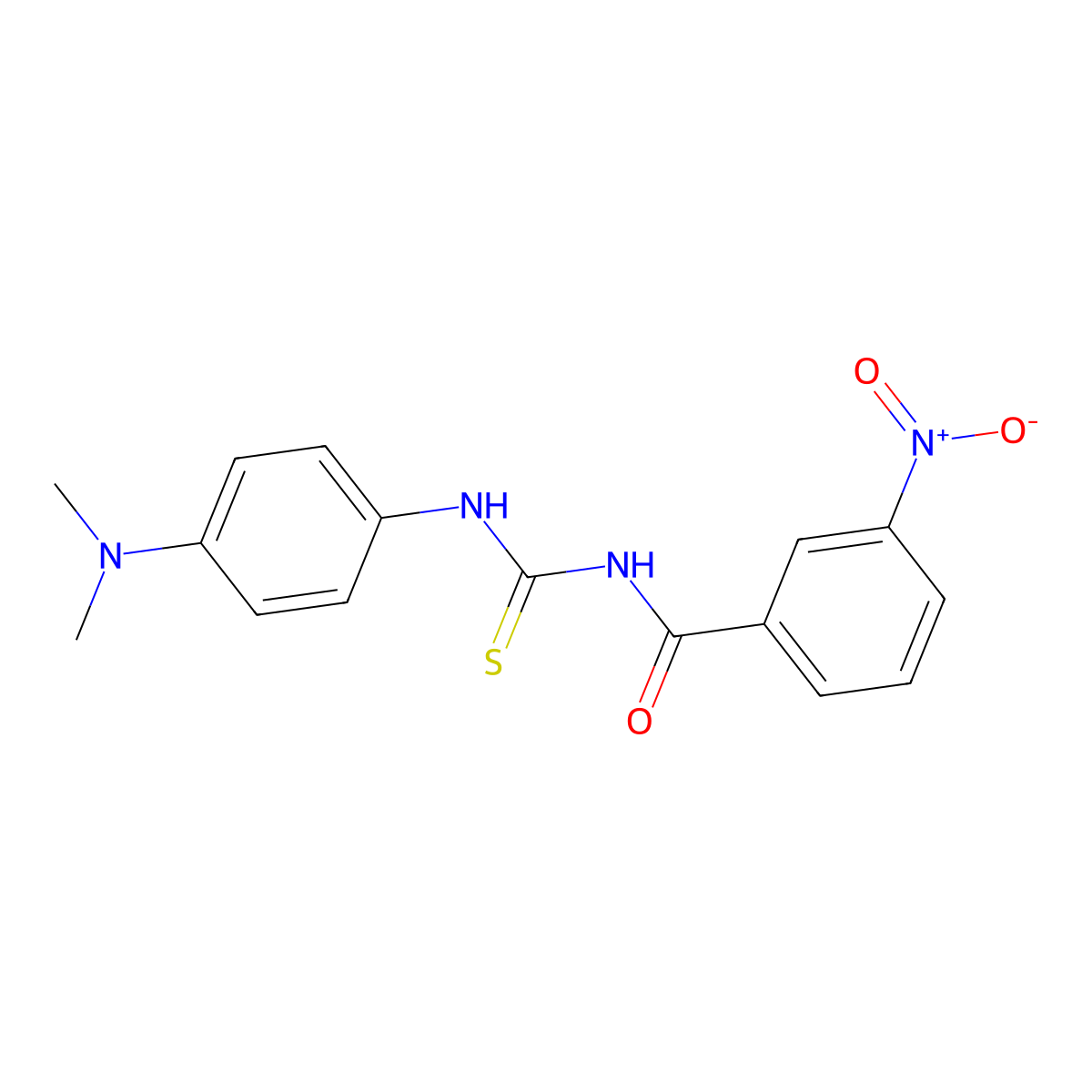 N-{[4-(dimethylamino)phenyl]carbamothioyl}-3-nitrobenzamide molecular structure, CAS 428494-31-9