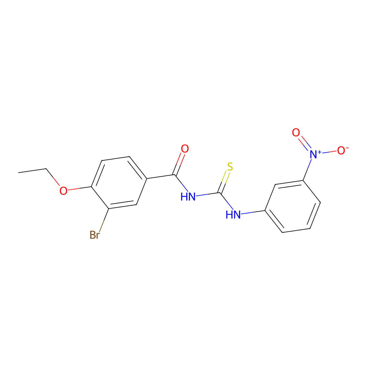 3-bromo-4-ethoxy-N-[(3-nitrophenyl)carbamothioyl]benzamide molecular structure, CAS 428494-33-1