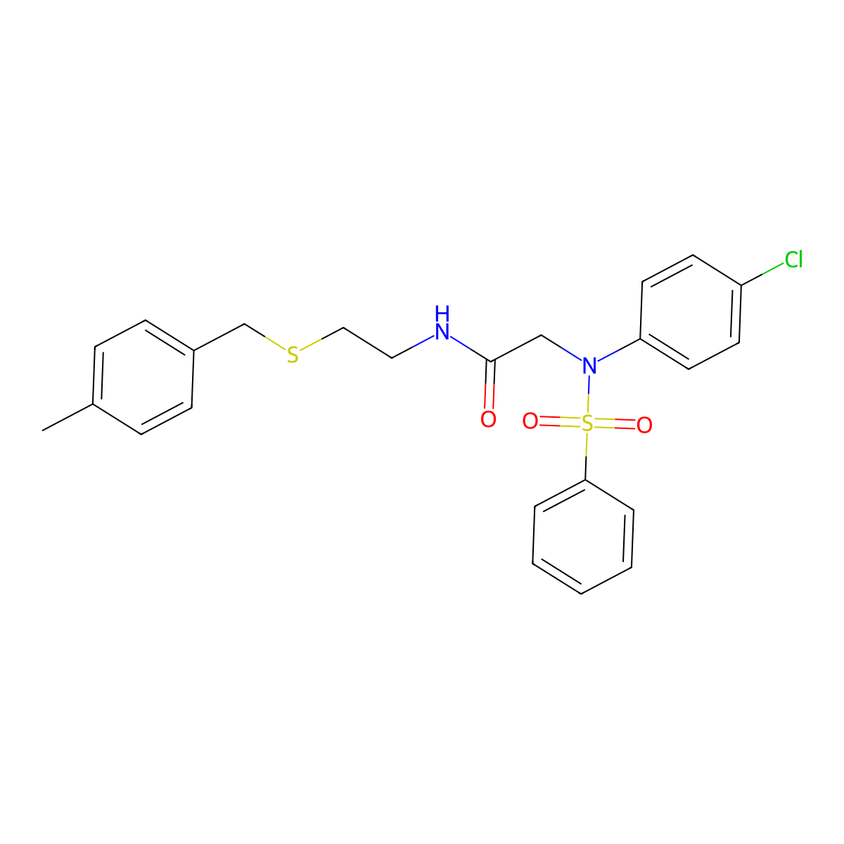 2-[N-(benzenesulfonyl)-4-chloroanilino]-N-[2-[(4-methylphenyl)methylsulfanyl]ethyl]acetamide molecular structure, CAS 428494-34-2