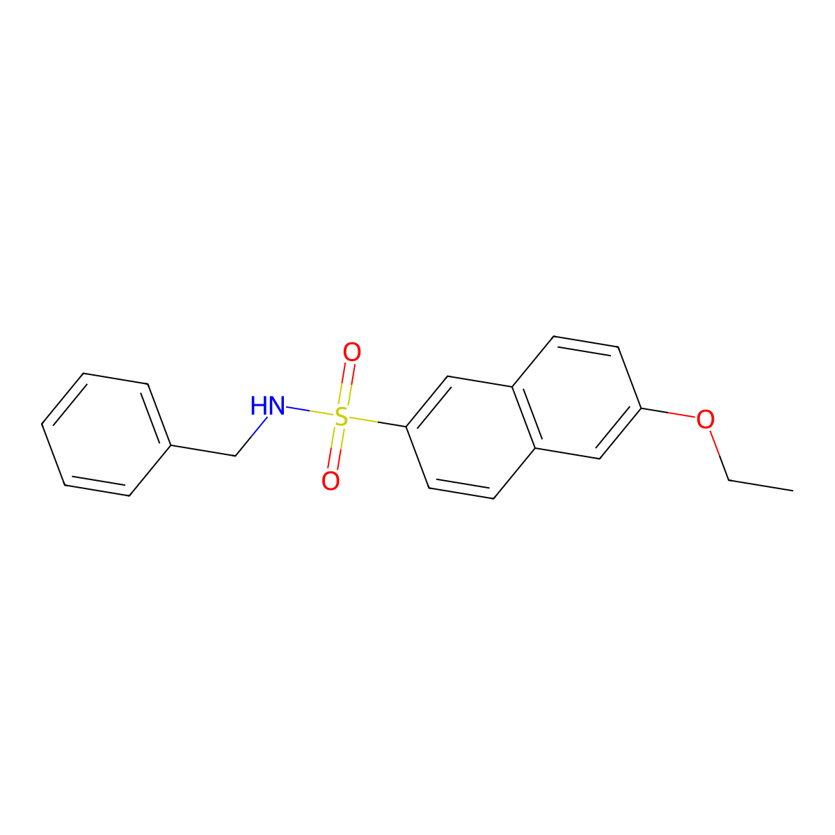 N-benzyl-6-ethoxynaphthalene-2-sulfonamide molecular structure, CAS 428494-50-2