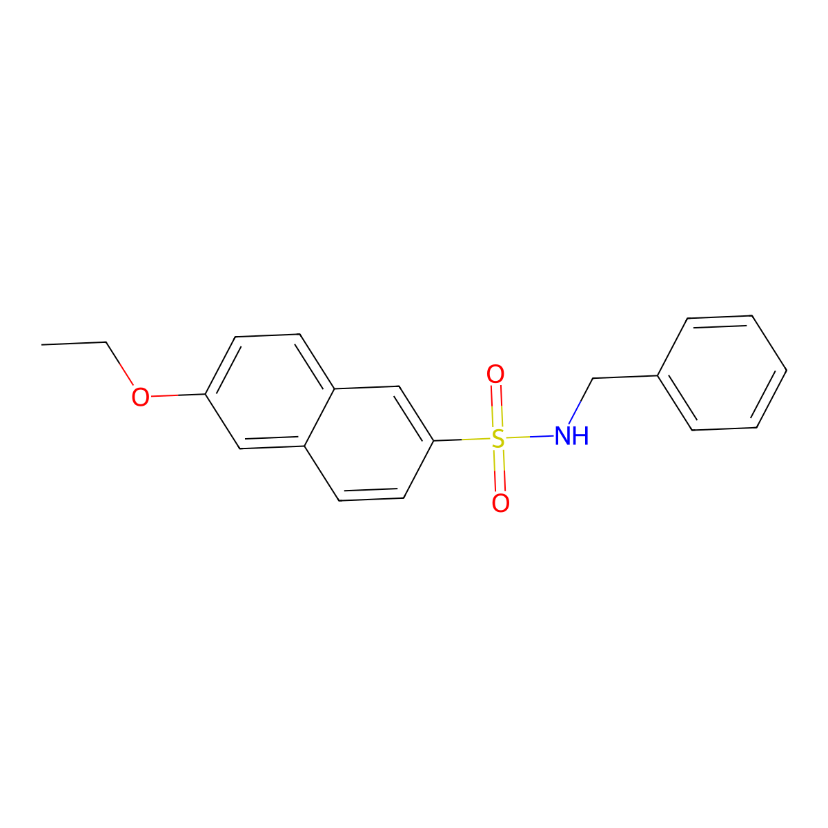 N-benzyl-6-ethoxynaphthalene-2-sulfonamide molecular structure, CAS 428494-50-2