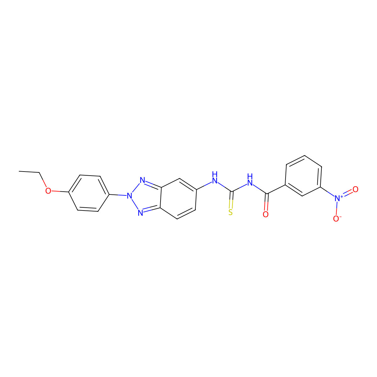 N-[[2-(4-ethoxyphenyl)benzotriazol-5-yl]carbamothioyl]-3-nitrobenzamide molecular structure, CAS 428494-59-1