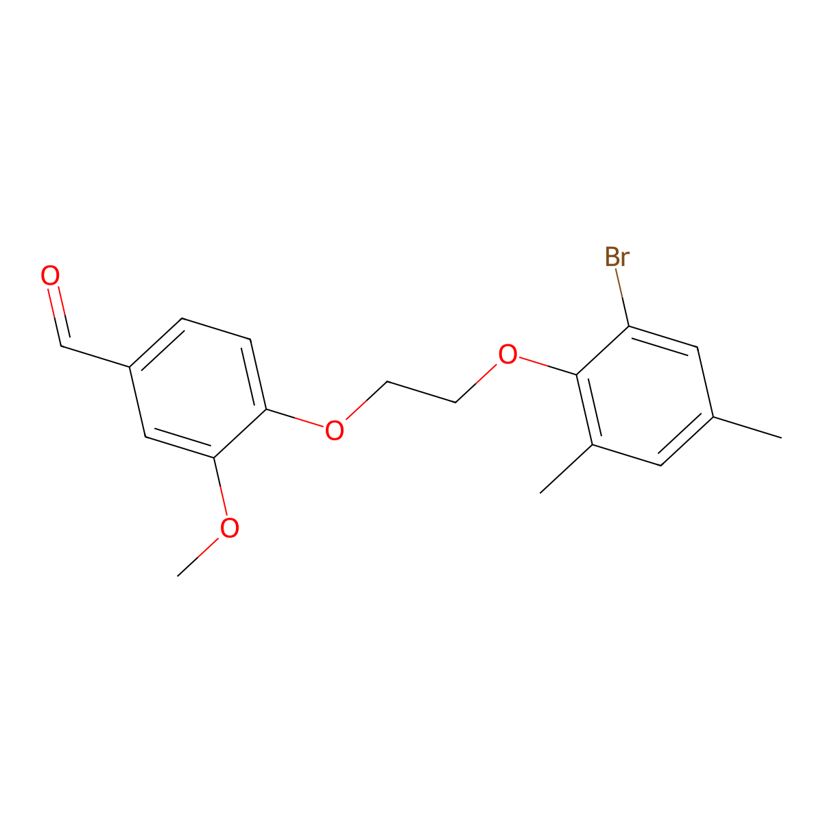 4-[2-(2-Bromo-4,6-dimethylphenoxy)ethoxy]-3-methoxybenzaldehyde molecular structure, CAS 428494-72-8