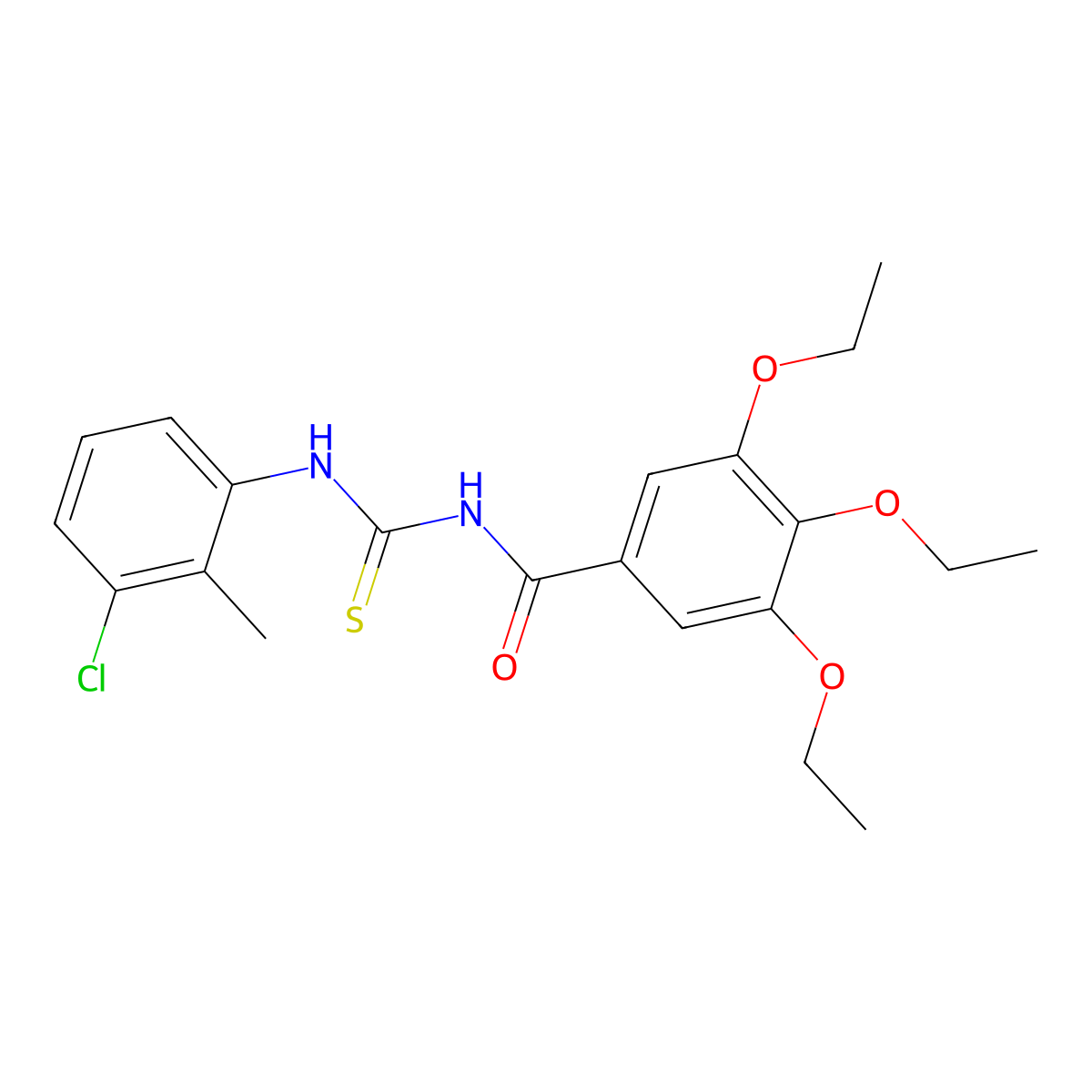 N-[(3-chloro-2-methylphenyl)carbamothioyl]-3,4,5-triethoxybenzamide molecular structure, CAS 428495-04-9