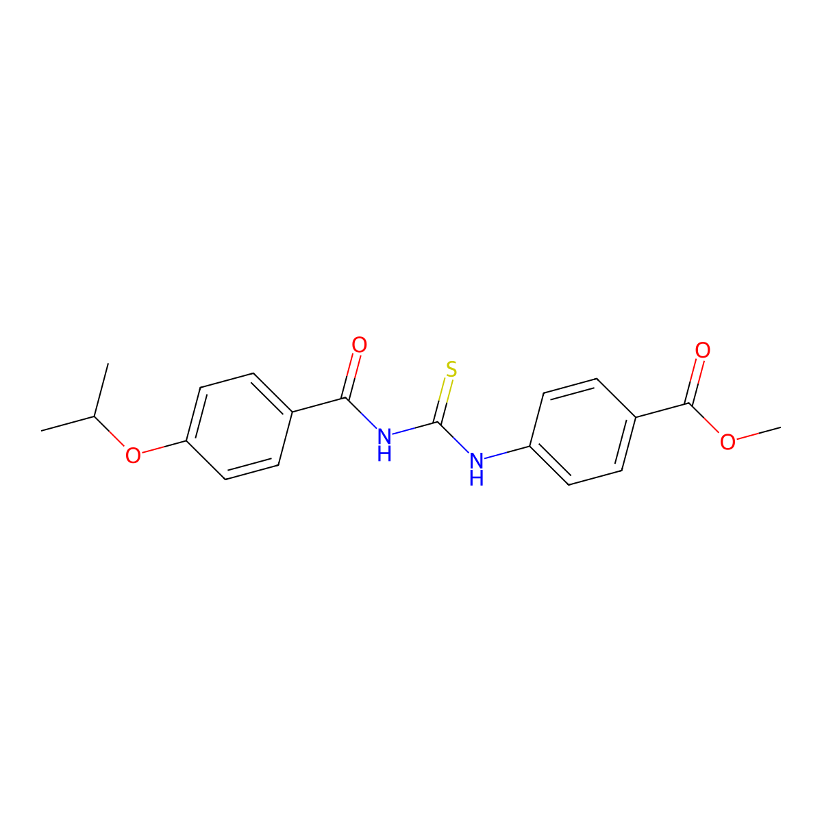 Methyl 4-[({[4-(propan-2-yloxy)phenyl]carbonyl}carbamothioyl)amino]benzoate molecular structure, CAS 428495-18-5