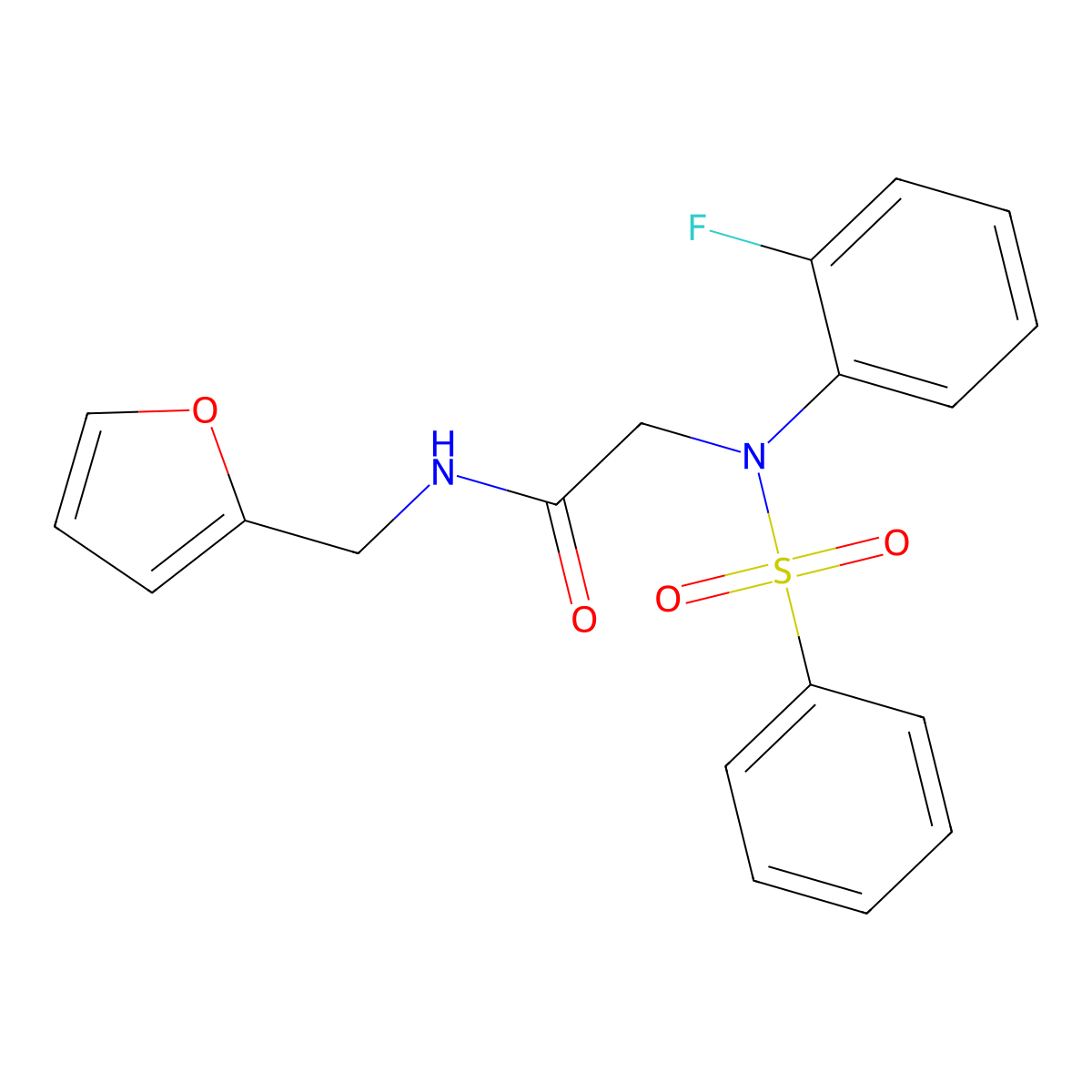 2-[N-(benzenesulfonyl)-2-fluoroanilino]-N-(furan-2-ylmethyl)acetamide molecular structure, CAS 428495-21-0