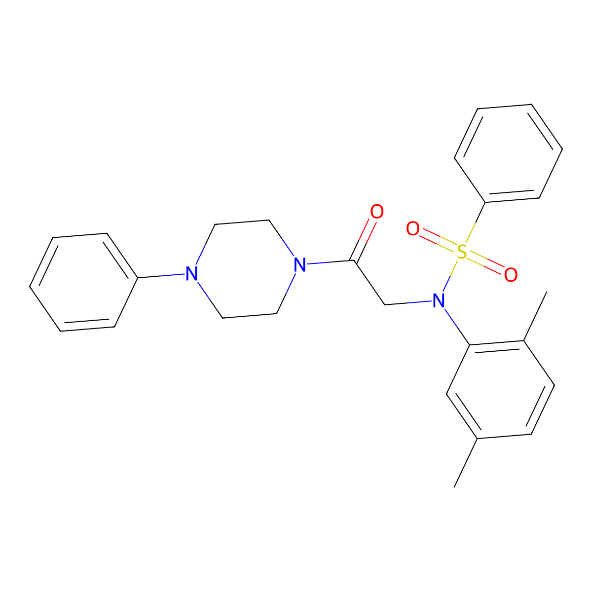 N-(2,5-dimethylphenyl)-N-[2-oxo-2-(4-phenylpiperazin-1-yl)ethyl]benzenesulfonamide molecular structure, CAS 428495-28-7