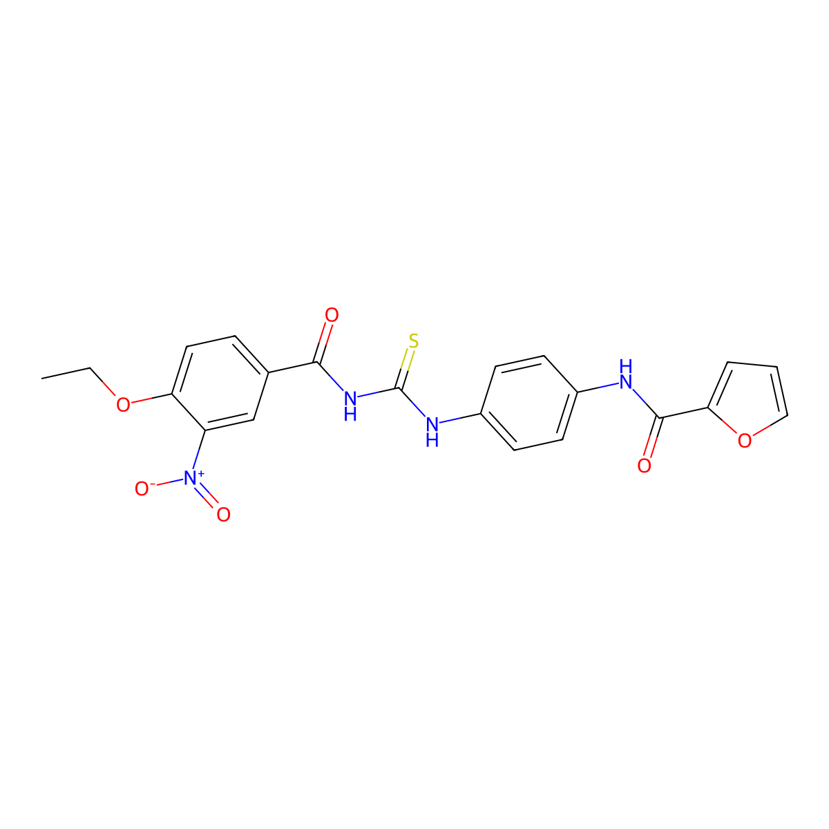 N-[4-[(4-ethoxy-3-nitrobenzoyl)carbamothioylamino]phenyl]furan-2-carboxamide molecular structure, CAS 428495-31-2