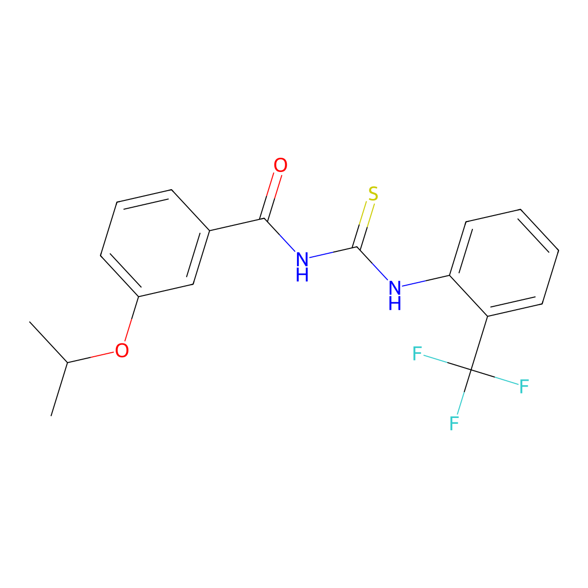 3-propan-2-yloxy-N-[[2-(trifluoromethyl)phenyl]carbamothioyl]benzamide molecular structure, CAS 428495-40-3