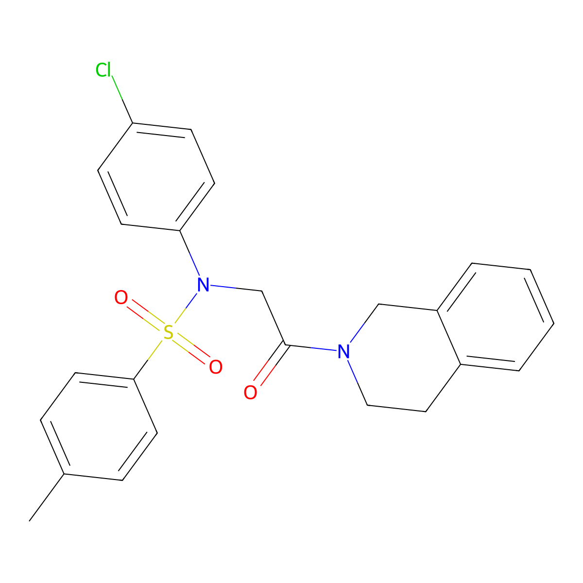 N-(4-chlorophenyl)-N-[2-(3,4-dihydroisoquinolin-2(1H)-yl)-2-oxoethyl]-4-methylbenzenesulfonamide molecular structure, CAS 428495-45-8